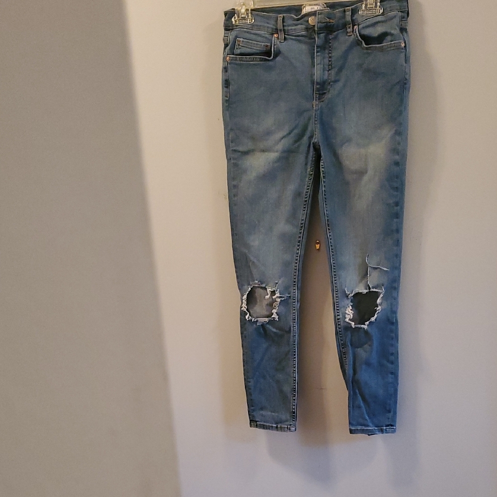 Free People Light Blue Distressed Skinny Jeans